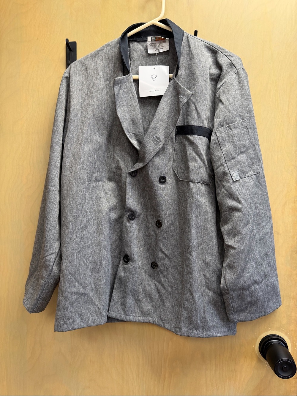 Happy Chef grey Chef’s jacket NWT size small Men’s Woman’s